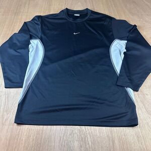 Nike Dri-FIT Men’s Black Gray Long Sleeve Athletic Shirt Size L Performance Top